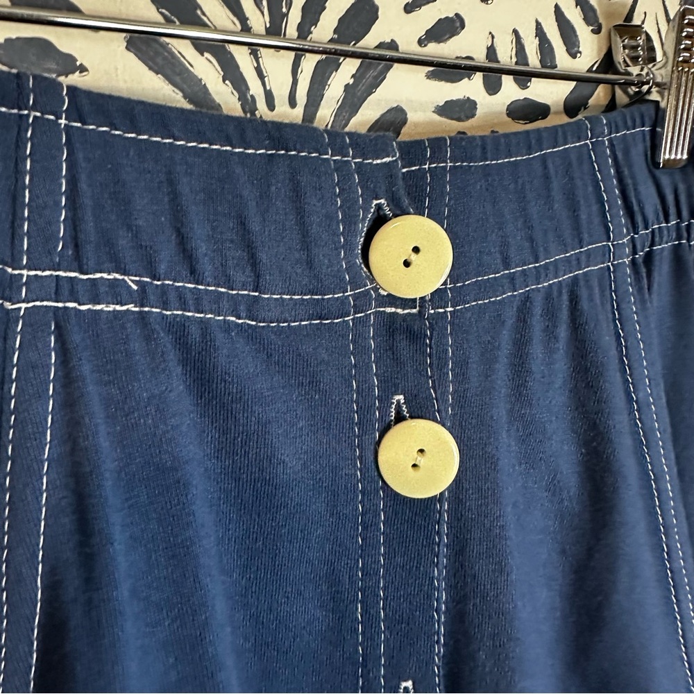 Vintage Jason Maxwell Cotton Button Front Elastic Waist Skirt - Picture 6 of 14